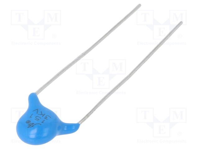 Capacitor: ceramic; 150pF; 3kVDC; Y5P; ±10%; 7.5mm