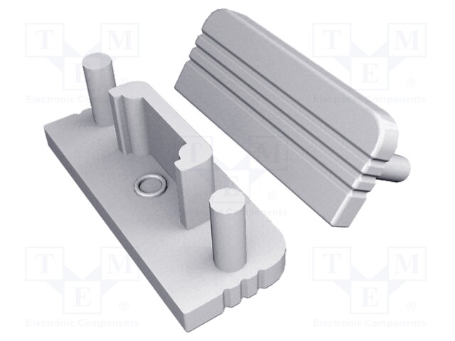 Cap for LED profiles; silver; ABS; Application: SURFACE10