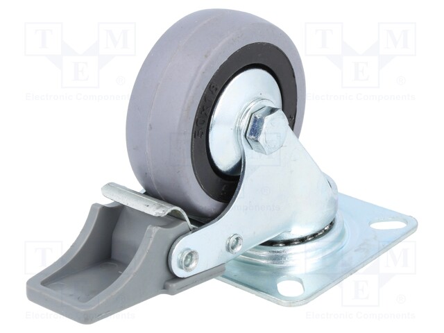 Transport wheel; Ø: 50mm; W: 20mm; H: 67mm; torsional with lock