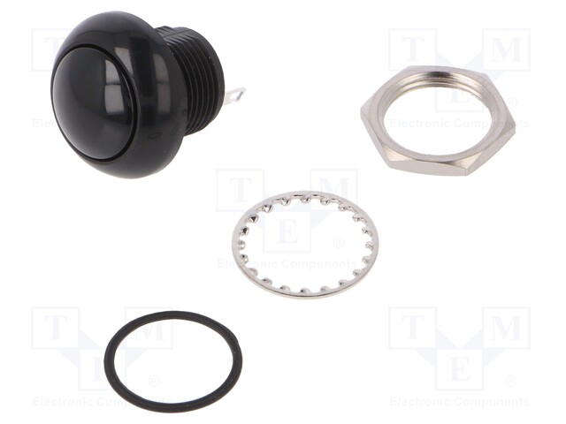 Switch: push-button; Pos: 2; SPST-NO; 5A/32VDC; black; Illumin: none