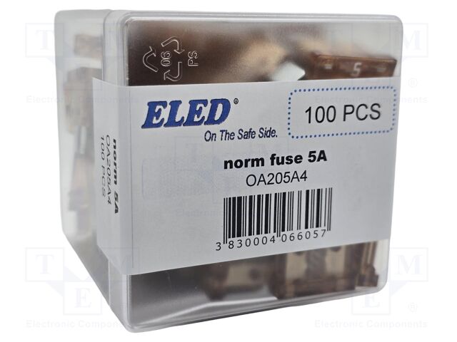 Fuse: fuse; 5A; 32VDC; automotive; 19.2mm; 19.2x5.2x19.2mm