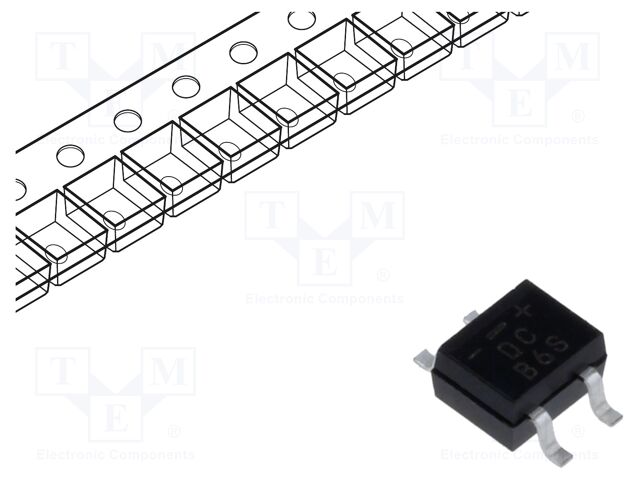 Bridge rectifier: single-phase; 600V; If: 0.5A; Ifsm: 30A; DB-1MS
