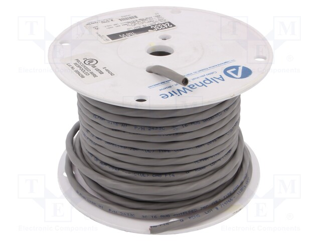 Wire; Alpha Essential C&C; 3x16AWG; shielded,Al-PET foil; PVC