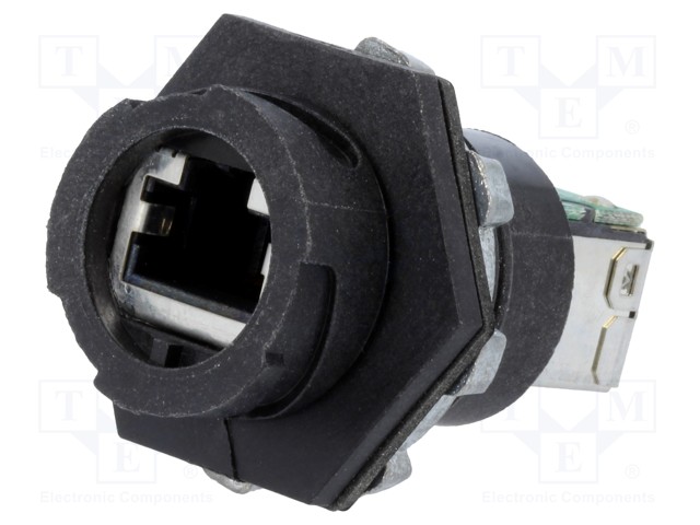 Coupler; PIN: 8; Cat: 5e; shielded; gold-plated; Layout: 8p8c