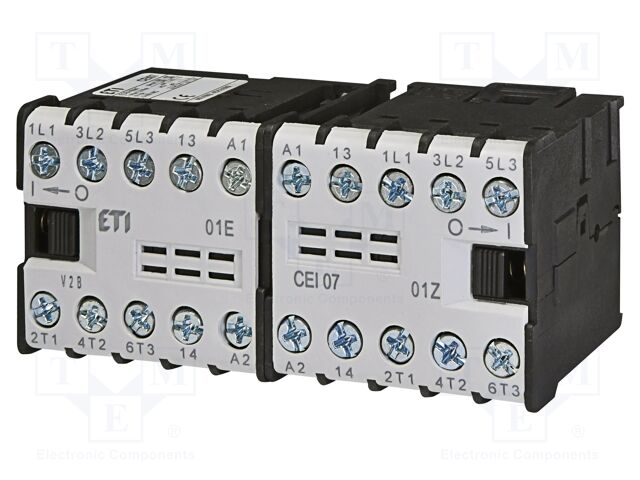 Contactor: 4-pole; NC + NO x3; 230VAC; 3.5A; CE; screw terminals