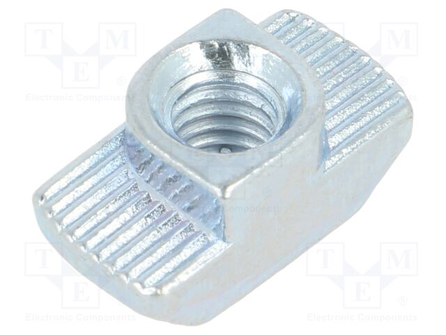 Nut; for profiles; Width of the groove: 10mm; steel; zinc; T-slot