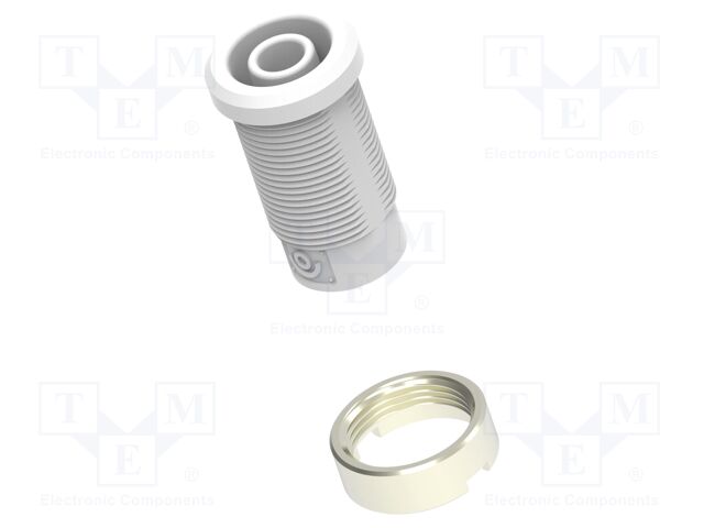 Connector: 4mm banana; socket; white; m3 hole; insulated