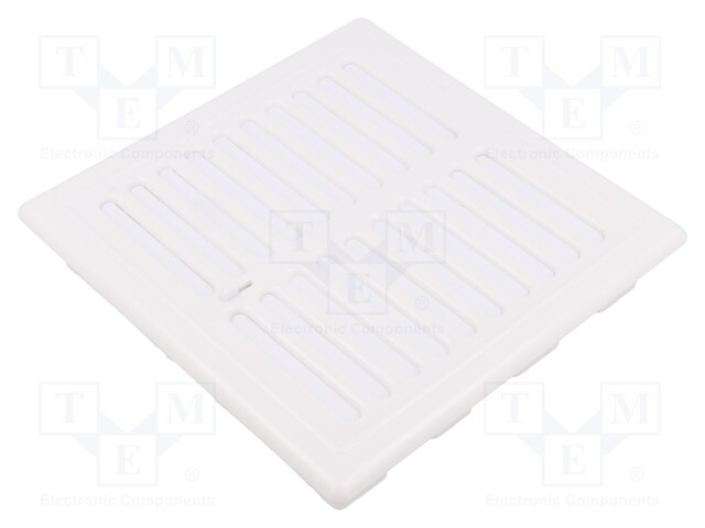 Guard; PP; 140x140mm; snap fastener; white; Body dim: 156x156x27mm
