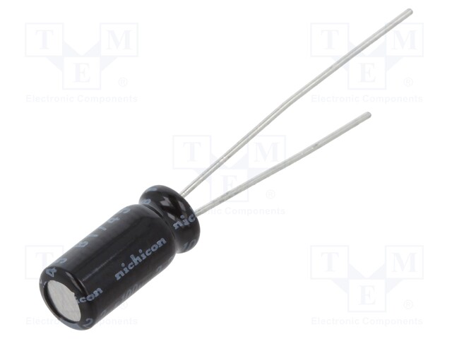 Capacitor: electrolytic; THT; 2.2uF; 100VDC; Ø5x11mm; Pitch: 2mm