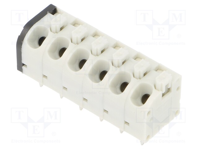 PCB terminal block; angled 45°; 5mm; ways: 6; on PCBs; 0.75mm2