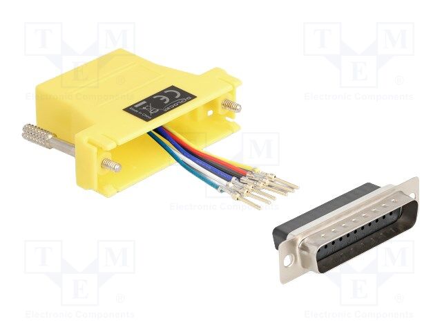 Adapter; D-Sub 25pin plug,RJ12 socket; yellow