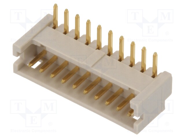 Socket; wire-board; male; DF13; 1.25mm; PIN: 10; THT; on PCBs