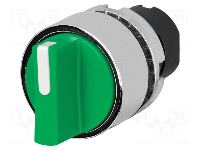 Switch: rotary; 22mm; Stabl.pos: 2; green; none; IP65; prominent