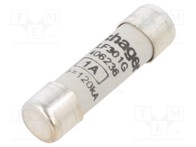 Fuse: fuse; gG,time-lag; 1A; 500VAC; cylindrical,industrial