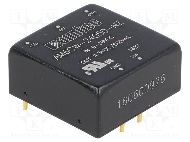 Converter: DC/DC; 6W; Uin: 9÷36V; Uout: 5VDC; Uout2: -5VDC; 1"x1"