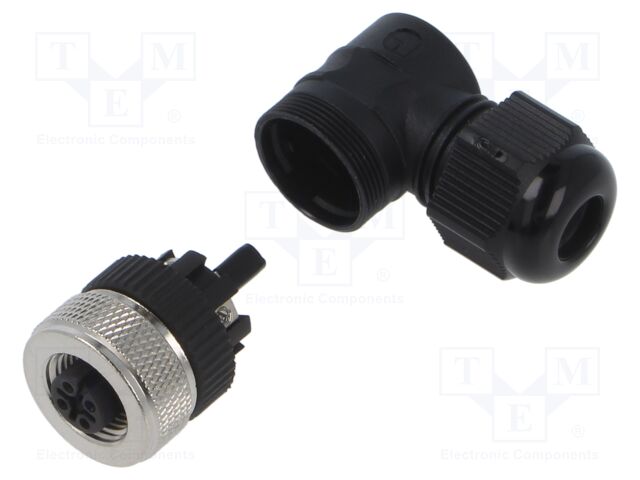 Connector: M12; plug; female; angled; PIN: 5; 0.75mm2; 30V; 4A; 4÷8mm