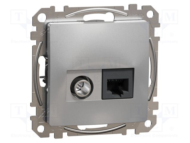 Data-TV socket; IP20; plaster embedded,in mounting box; Sedna