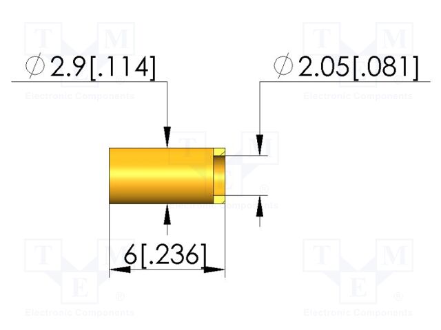 Sleeve for test probe; brass; DS-102; Features: magnetic; L: 6mm