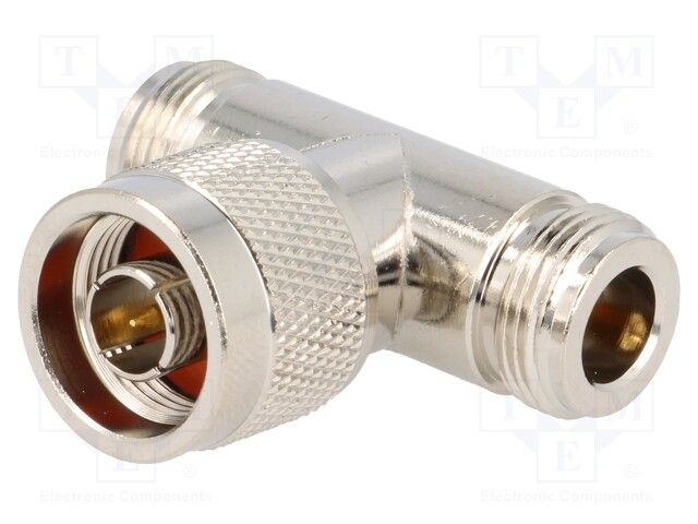 T adapter; N plug,N socket x2; 50Ω; teflon; Vswr: 1.3; 1.5kV