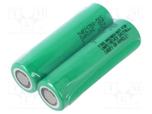 Re-battery: Li-Ion; 21700; 3.6V; 5000mAh; Ø21.3x70.6mm; 25A