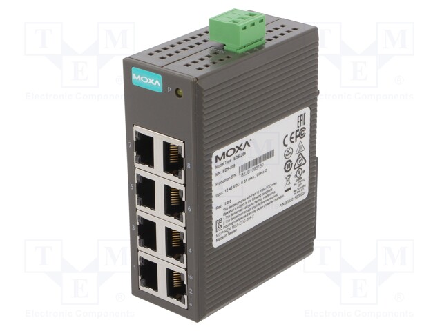 Switch Ethernet; unmanaged; Number of ports: 8; 12÷48VDC; DIN