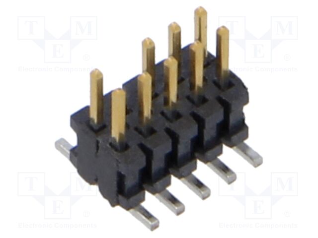 Connector: pin strips; male; PIN: 10; 1.27mm; gold-plated; SMT