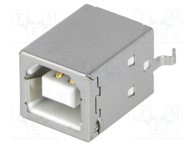Socket; USB B; THT; straight
