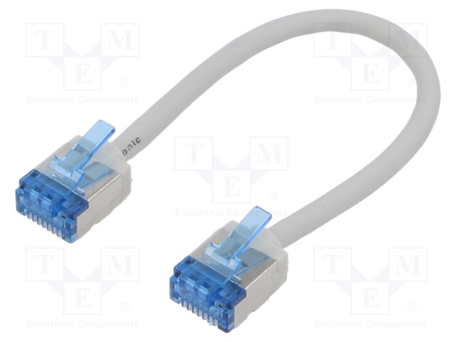 Patch cord; U/FTP; 6a; stranded; Cu; LSZH; grey; 0.15m; 32AWG
