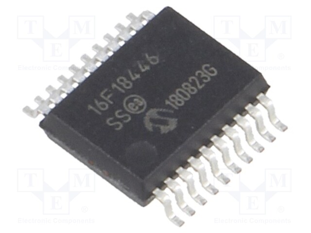 PIC microcontroller; Memory: 28kB; SRAM: 2048B; EEPROM: 256B; SMD