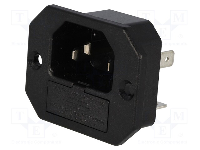 Connector: AC supply; socket; male; 10A; IEC 60320; 70°C