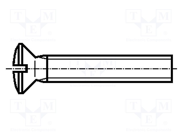 Screw; M3x6; DIN: 964A; Head: countersunk; slotted; brass; nickel