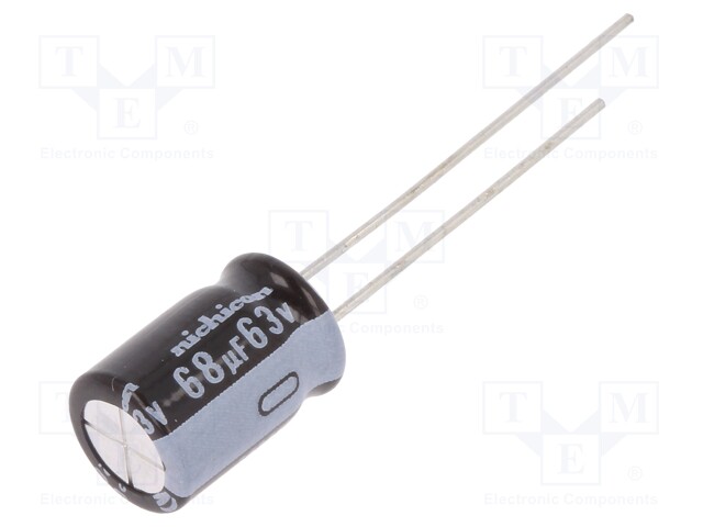 Capacitor: electrolytic; THT; 68uF; 63VDC; Ø8x11.5mm; Pitch: 3.5mm