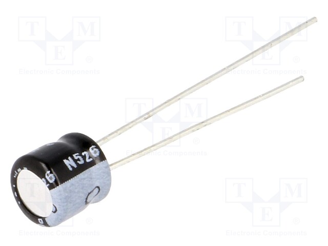 Capacitor: electrolytic; THT; 22uF; 16VDC; Ø5x5mm; Pitch: 2mm; ±20%