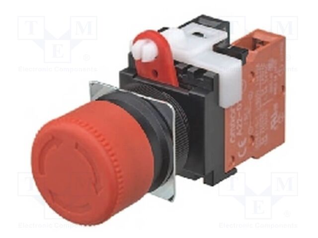 Switch: emergency stop; 22mm; none; mushroom; 30mm
