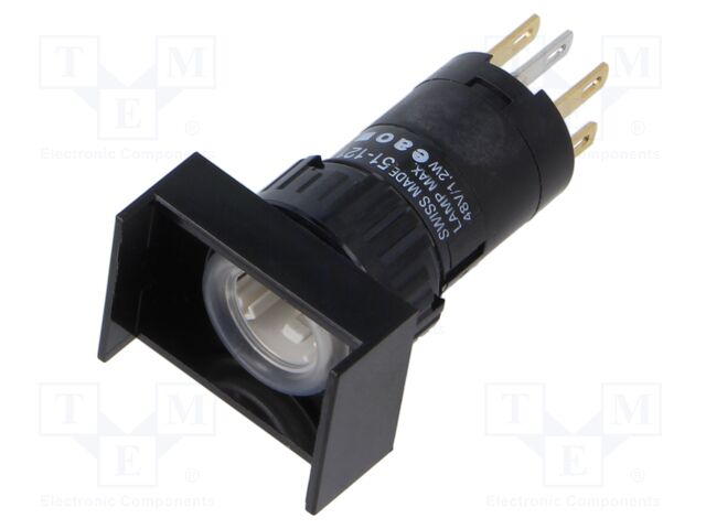 Switch: body; 16mm; Stabl.pos: 1; NC + NO; Pos: 2; Cutout: Ø16.2mm