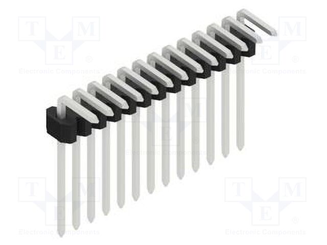 Connector: pin strips; pin header; male; PIN: 13; 1.27mm; THT; 1x13