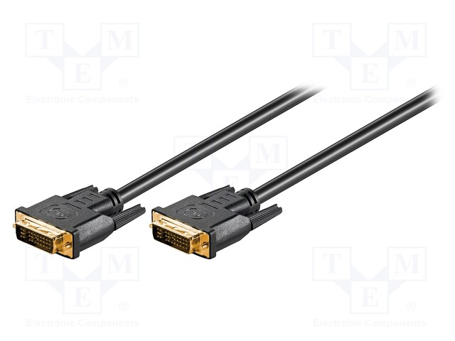 Cable; DVI-I (24+5) plug,both sides; 2m; Colour: black