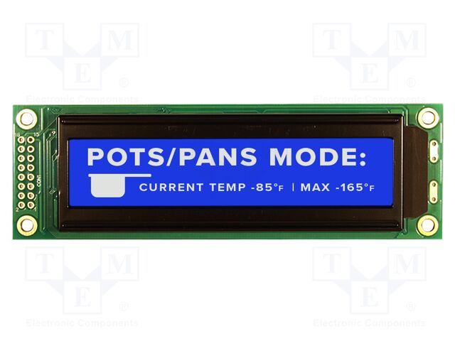 Display: LCD; 192x32; blue; 116x37mm; LED; Interface: 8bit,parallel