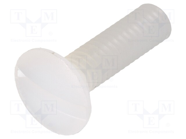 Screw; M4x15; 0.7; Head: countersunk; slotted; 1,3mm; polyamide