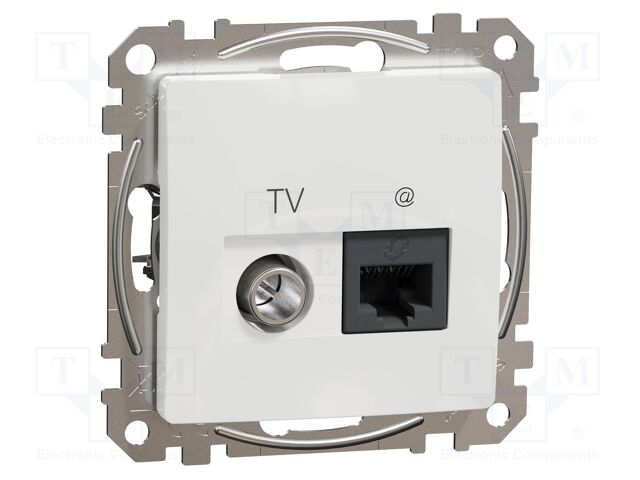 Data-TV socket; IP20; plaster embedded,in mounting box; white