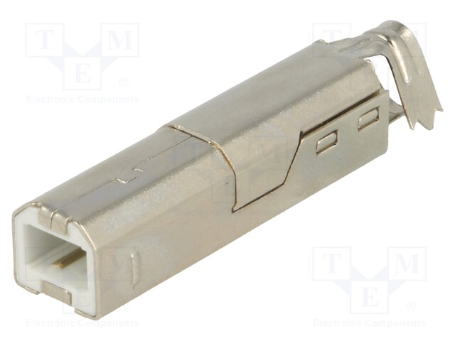 Plug; USB B; for cable; soldering; PIN: 4; straight; USB 2.0; 1A; 30V