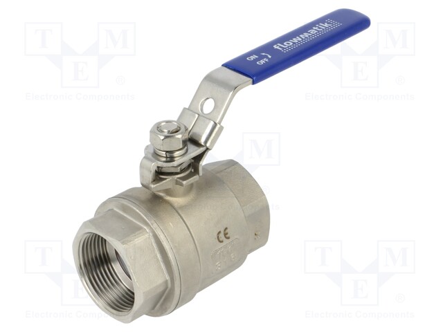 Ball valve; max.63bar; acid resistant steel AISI 316; PTFE