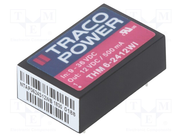 Converter: DC/DC; 6W; Uin: 9÷36V; 12VDC; Iout: 500mA; DIP24; 14g