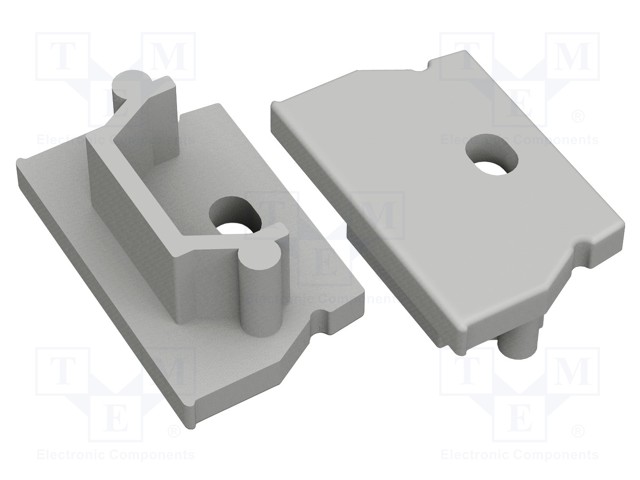 Cap for LED profiles; grey; ABS; Application: UNI12