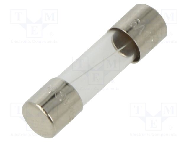 Fuse: fuse; quick blow; 6A; 125VAC; cylindrical,glass; 5x20mm; GMA