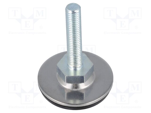 Foot of pin; with no-slip disk; Base dia: 40mm; M8