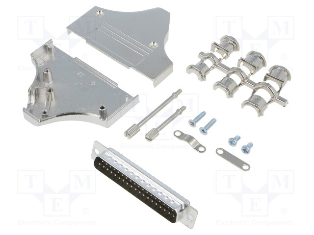 D-Sub; PIN: 37; plug; male; stamped and formed contacts; angled