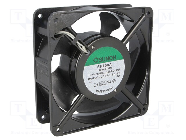 Fan: AC; axial; 115VAC; 120x120x38mm; 199(±10%)m3/h; 50dBA; 3150rpm