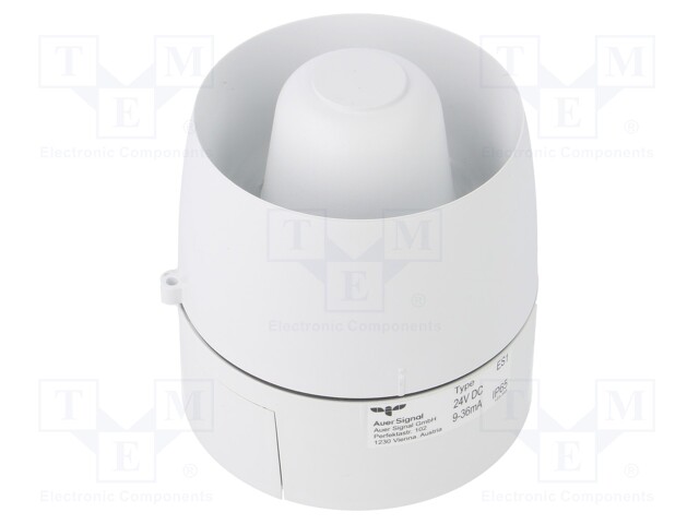Signaller: sound; white; Usup: 24VDC; Sound level: 106dB; IP65