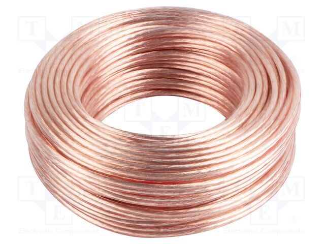 Wire: loudspeaker cable; 2x2.5mm2; stranded; CCA; transparent